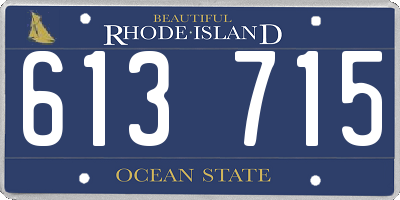 RI license plate 613715