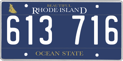 RI license plate 613716