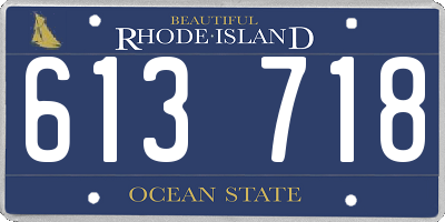 RI license plate 613718
