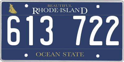 RI license plate 613722