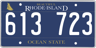 RI license plate 613723