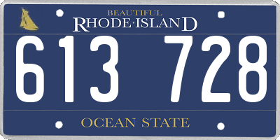 RI license plate 613728