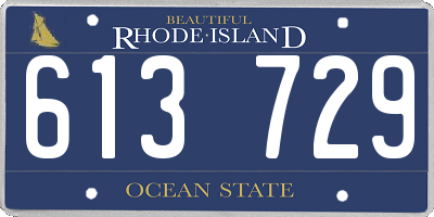 RI license plate 613729