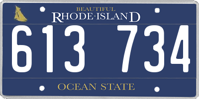 RI license plate 613734