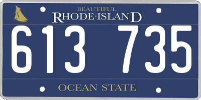 RI license plate 613735