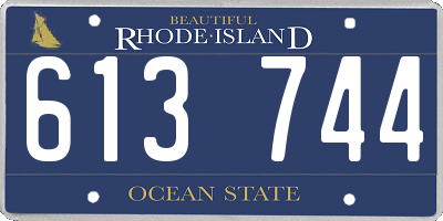 RI license plate 613744