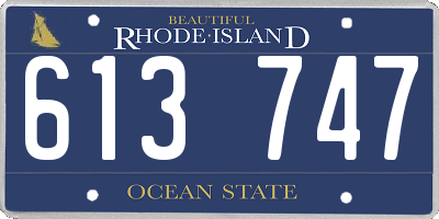 RI license plate 613747
