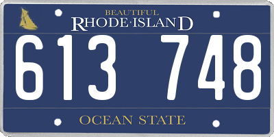 RI license plate 613748
