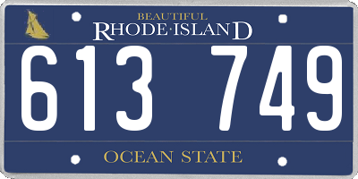 RI license plate 613749