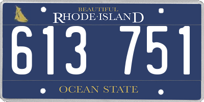 RI license plate 613751