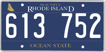 RI license plate 613752