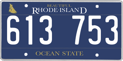RI license plate 613753