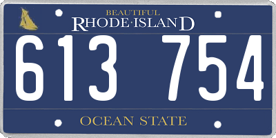 RI license plate 613754