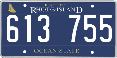 RI license plate 613755