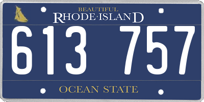 RI license plate 613757