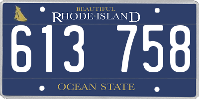 RI license plate 613758