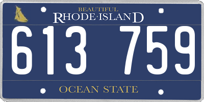 RI license plate 613759