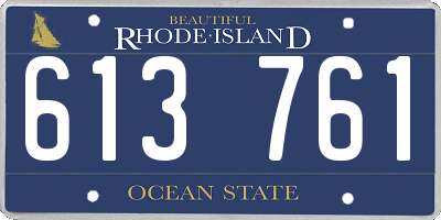 RI license plate 613761