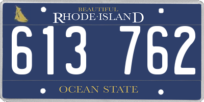 RI license plate 613762