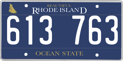 RI license plate 613763