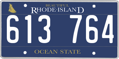 RI license plate 613764