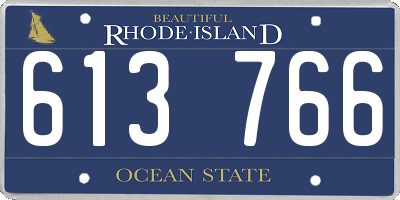 RI license plate 613766