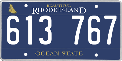 RI license plate 613767
