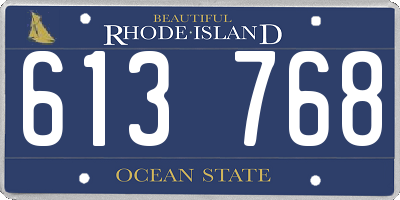 RI license plate 613768