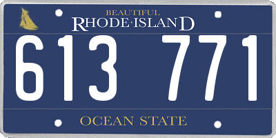 RI license plate 613771