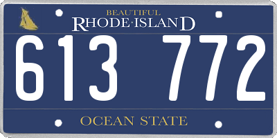 RI license plate 613772