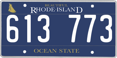 RI license plate 613773