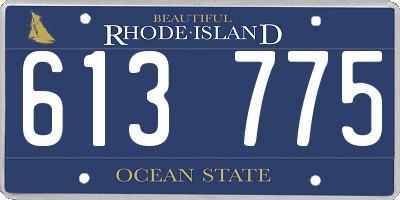 RI license plate 613775