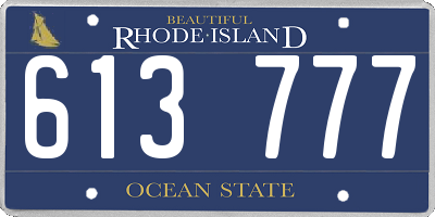 RI license plate 613777