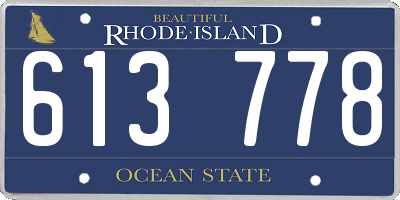 RI license plate 613778