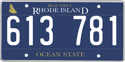 RI license plate 613781