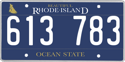 RI license plate 613783