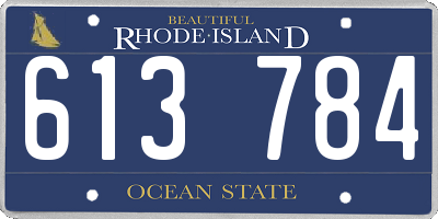 RI license plate 613784