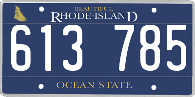 RI license plate 613785