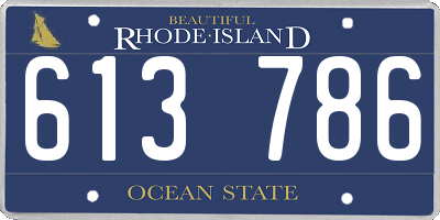RI license plate 613786
