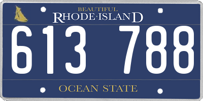 RI license plate 613788