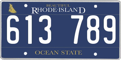RI license plate 613789