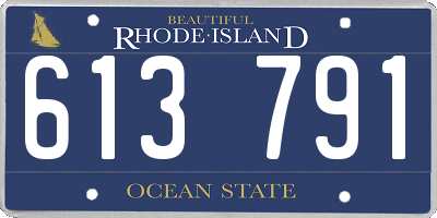 RI license plate 613791