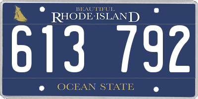 RI license plate 613792