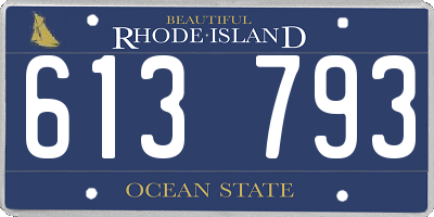 RI license plate 613793