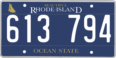 RI license plate 613794