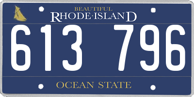 RI license plate 613796
