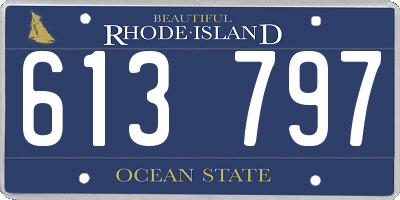 RI license plate 613797