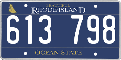 RI license plate 613798