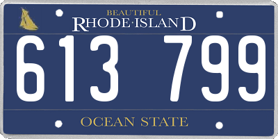 RI license plate 613799