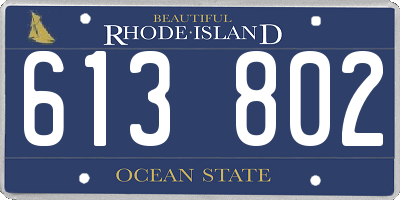 RI license plate 613802